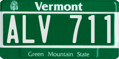 VT license plate ALV711
