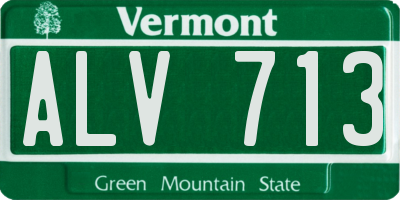 VT license plate ALV713