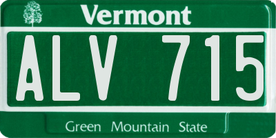 VT license plate ALV715