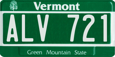 VT license plate ALV721