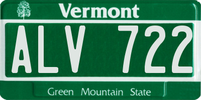VT license plate ALV722