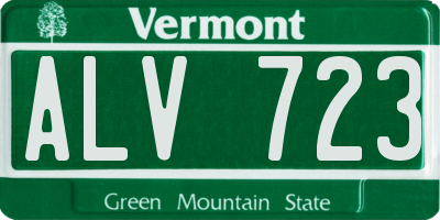 VT license plate ALV723