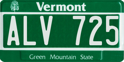 VT license plate ALV725