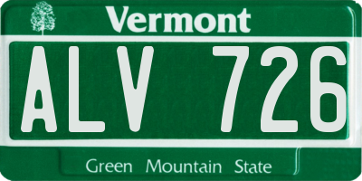 VT license plate ALV726
