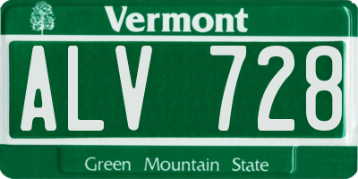 VT license plate ALV728