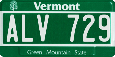 VT license plate ALV729