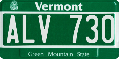 VT license plate ALV730