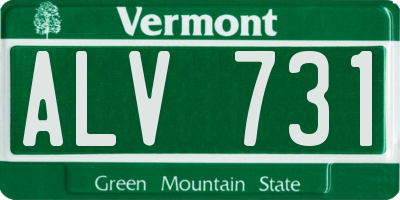 VT license plate ALV731