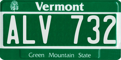 VT license plate ALV732