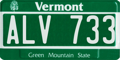 VT license plate ALV733