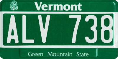 VT license plate ALV738
