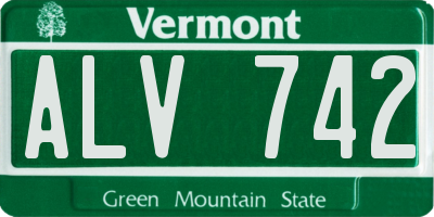 VT license plate ALV742
