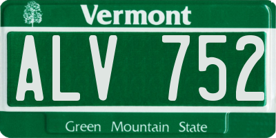 VT license plate ALV752