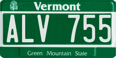 VT license plate ALV755