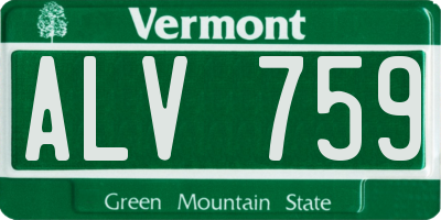 VT license plate ALV759