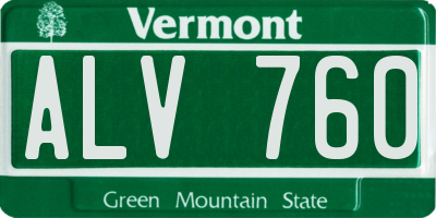 VT license plate ALV760