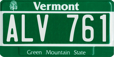 VT license plate ALV761