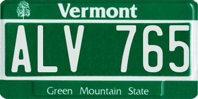 VT license plate ALV765