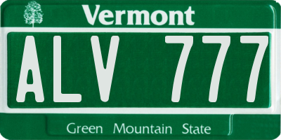 VT license plate ALV777