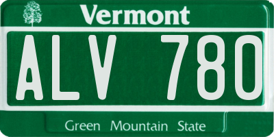 VT license plate ALV780