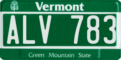 VT license plate ALV783