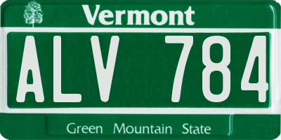 VT license plate ALV784
