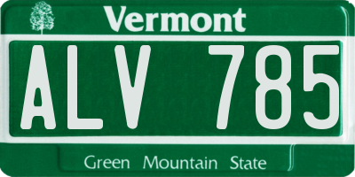 VT license plate ALV785