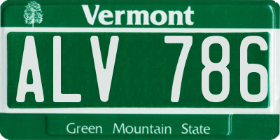 VT license plate ALV786