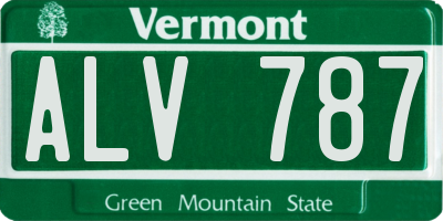 VT license plate ALV787
