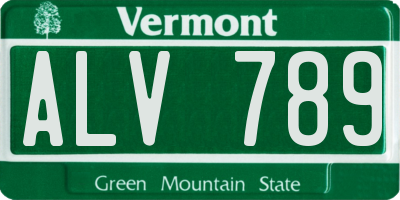 VT license plate ALV789