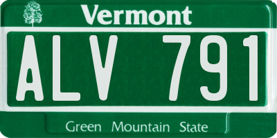 VT license plate ALV791