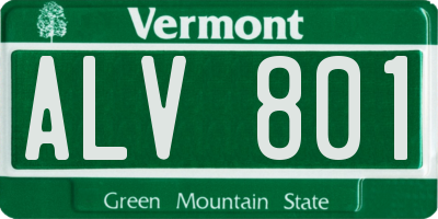 VT license plate ALV801
