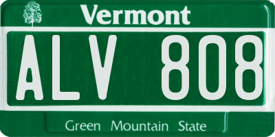 VT license plate ALV808