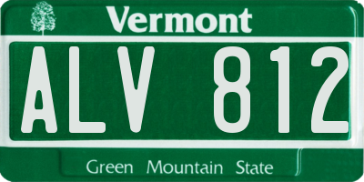 VT license plate ALV812