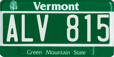 VT license plate ALV815
