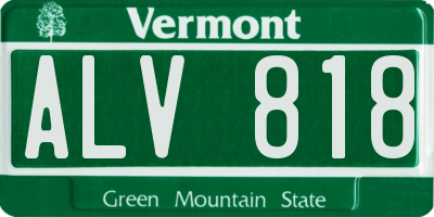 VT license plate ALV818