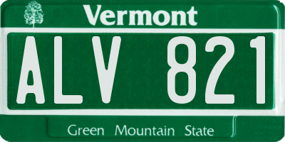 VT license plate ALV821