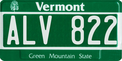 VT license plate ALV822