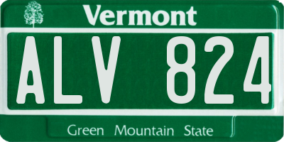 VT license plate ALV824