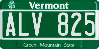 VT license plate ALV825