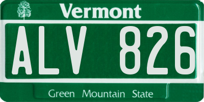 VT license plate ALV826