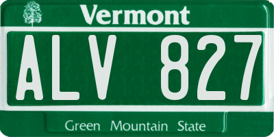 VT license plate ALV827