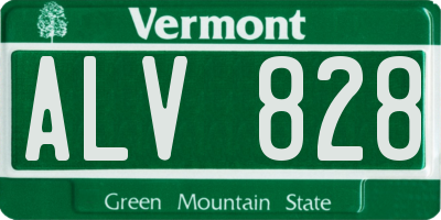 VT license plate ALV828