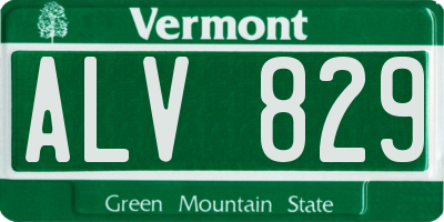 VT license plate ALV829