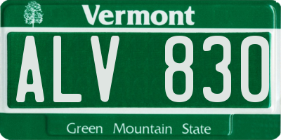 VT license plate ALV830