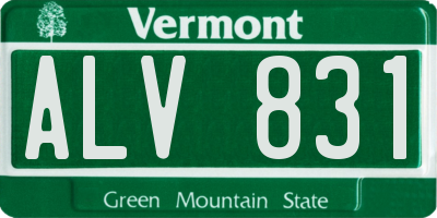 VT license plate ALV831