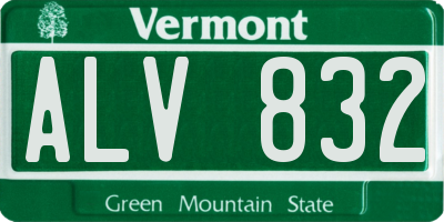 VT license plate ALV832