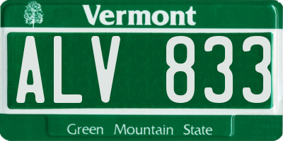 VT license plate ALV833