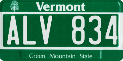 VT license plate ALV834