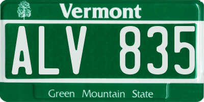 VT license plate ALV835